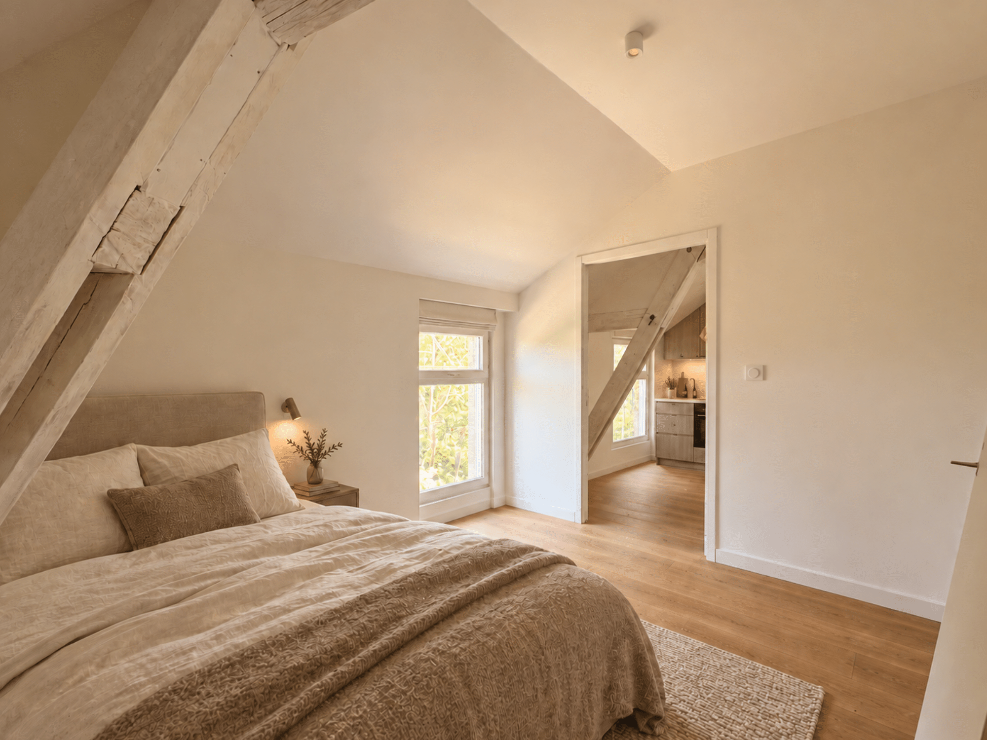 Chambre d’un logement rénové